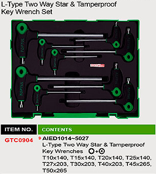 Bộ tay vặn chữ L toptul GTC0904