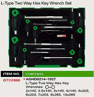 Bộ lục giác chữ L toptul GTC0906