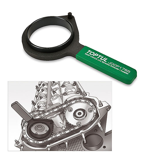 Dụng cụ tháo lắp đĩa xích trục cam động cơ BMW VANOS TOPTUL JDDP1765 Dụng cụ tháo lắp đĩa xích trục cam động cơ BMW VANOS TOPTUL JDDP1765