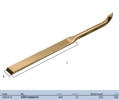 Non-sparking Flange knife straight 400mm Gedore GED7200001S