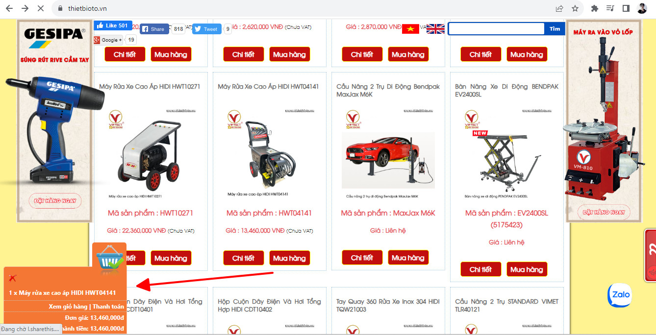 Hướng dẫn Khách hàng đặt hàng trên web