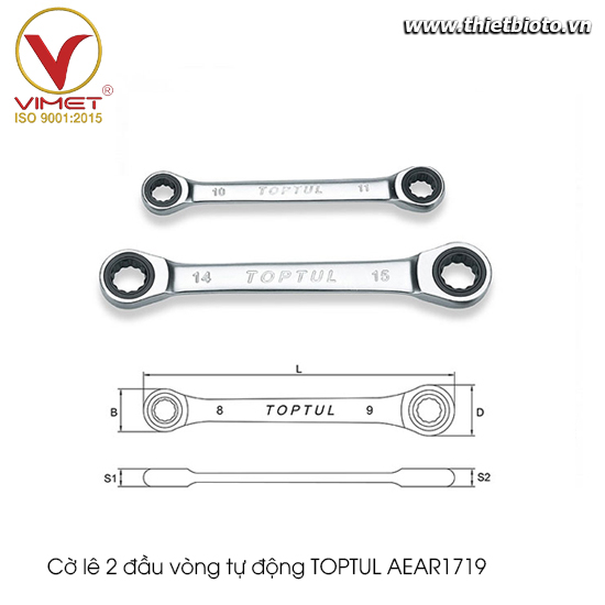 Cờ lê 2 đầu vòng tự động TOPTUL AEAR1719