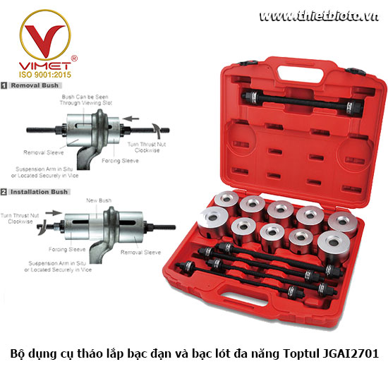 Bộ dụng cụ tháo lắp bạc đạn và bạc lót đa năng Toptul JGAI2701