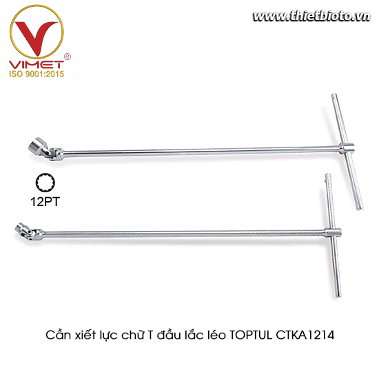Cần xiết lực chữ T đầu tuýp lắc léo TOPTUL CTKA1214