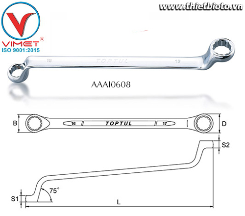 Cờ lê 2 đầu vòng Toptul AAAI0608