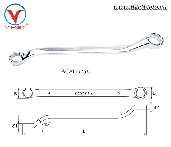Cờ lê 2 đầu vòng Toptul ACAH5258
