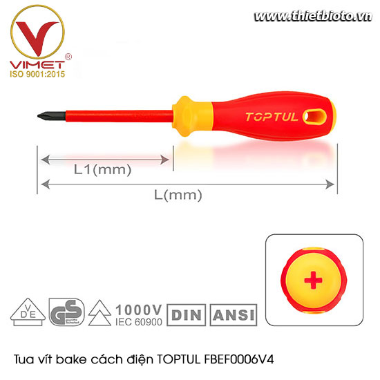 Tua vít bake cách điện TOPTUL FBEF0006V4
