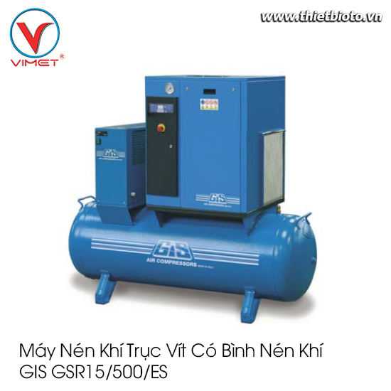 Máy Nén Khí Trục Vít Có Bình Nén Khí  Gis GSR15/500/ES