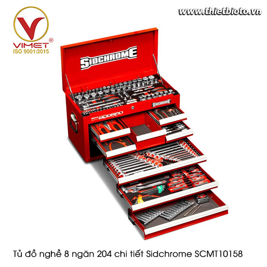 Tủ đồ nghề 8 ngăn 204 chi tiết Sidchrome SCMT10158
