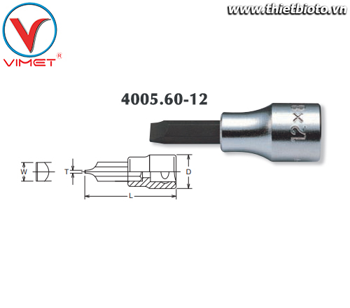 Đầu tuýp mũi dẹt 2.0x12mm Koken 4005.60-12