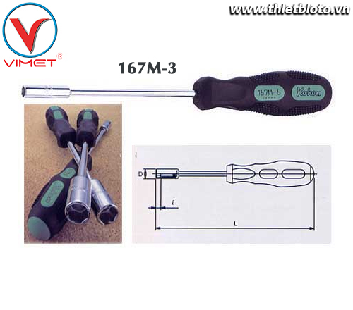 Tua vít đầu tuýp 3mm Koken 167M-3